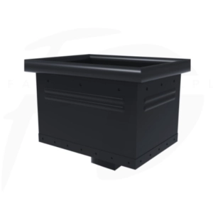 Kosz zlewowy stalowy firmy KROP do rury kwadratowej 80x80 kolor czarny